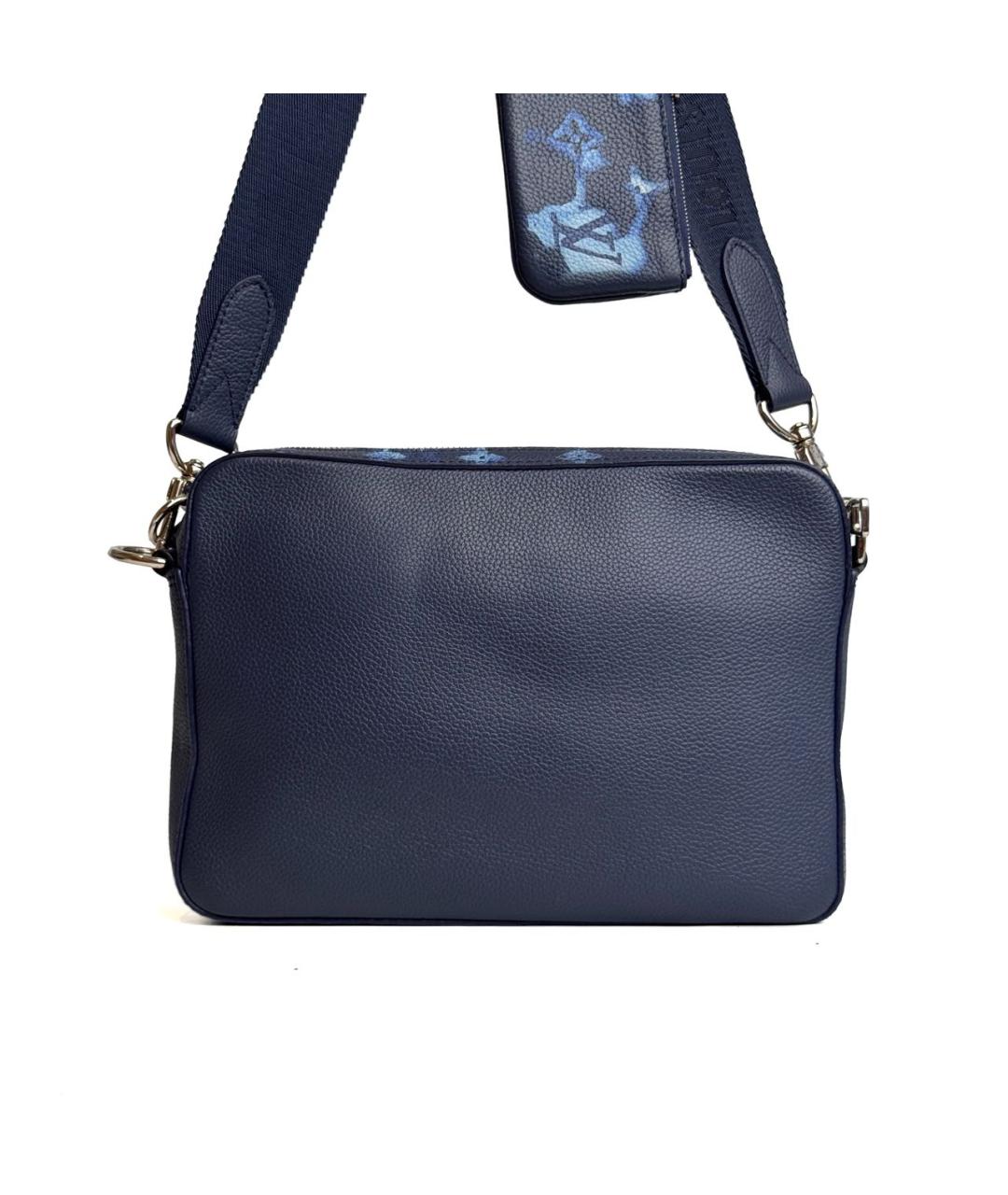 LOUIS VUITTON Темно-синяя кожаная сумка на плечо, фото 4