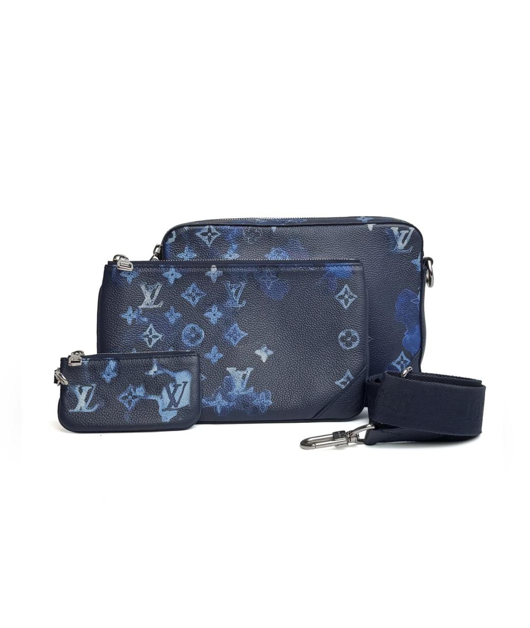 LOUIS VUITTON Темно-синяя кожаная сумка на плечо, фото 3