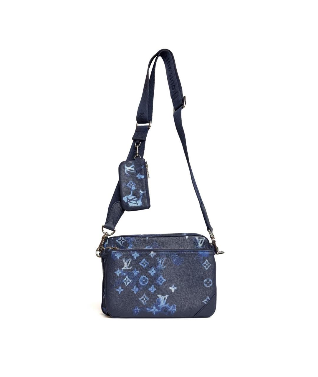 LOUIS VUITTON Темно-синяя кожаная сумка на плечо, фото 2