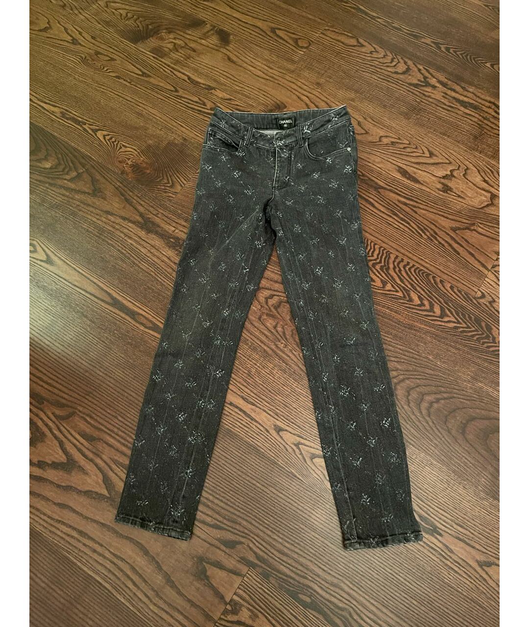 CHANEL PRE-OWNED Серые хлопковые джинсы слим, фото 5
