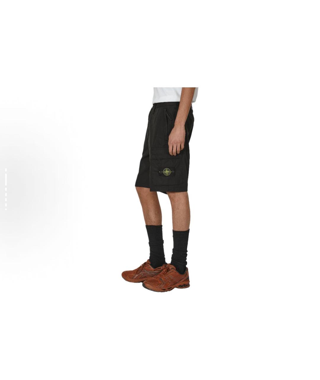 STONE ISLAND Черные шорты, фото 5