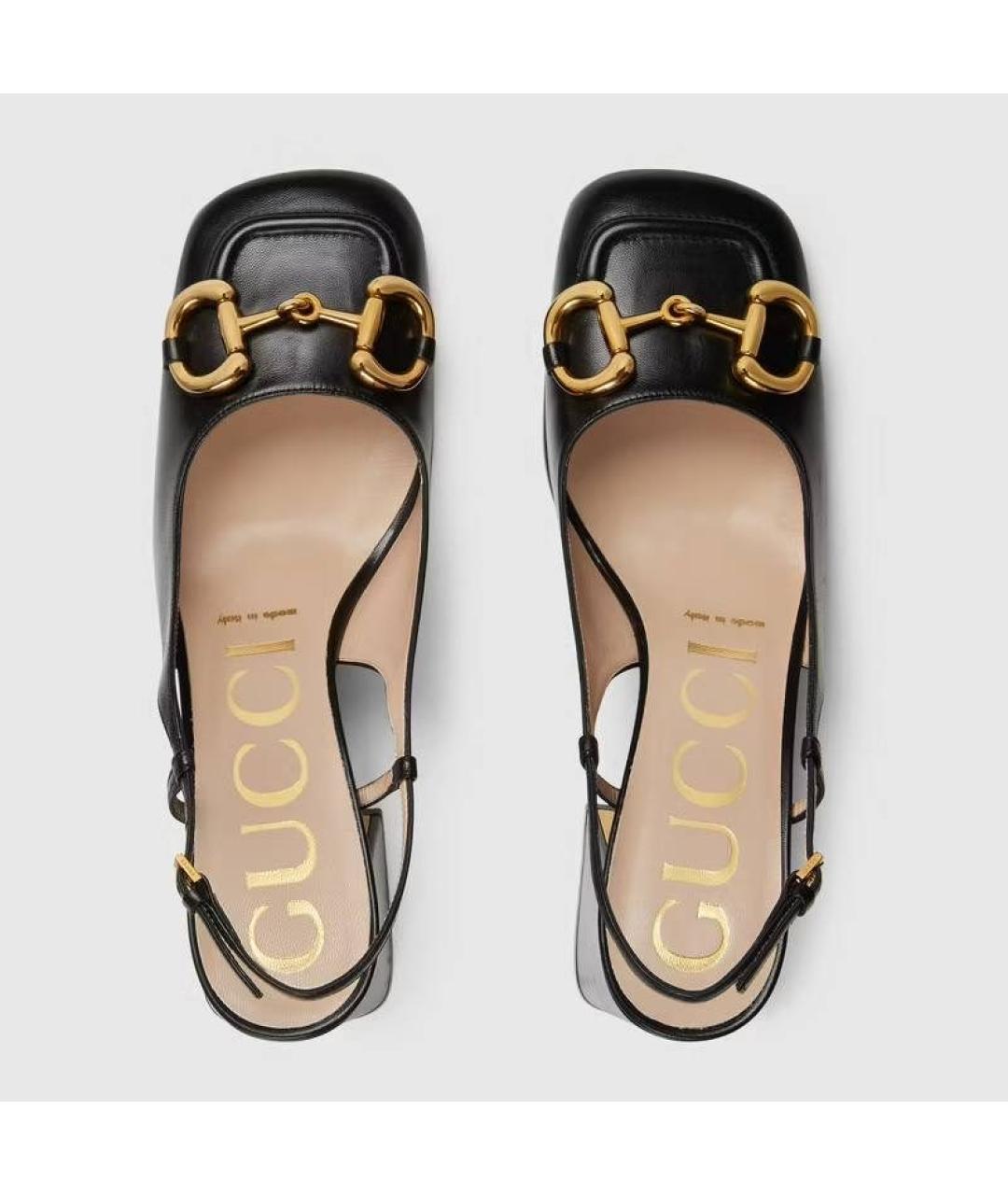 GUCCI Черные кожаные туфли, фото 4