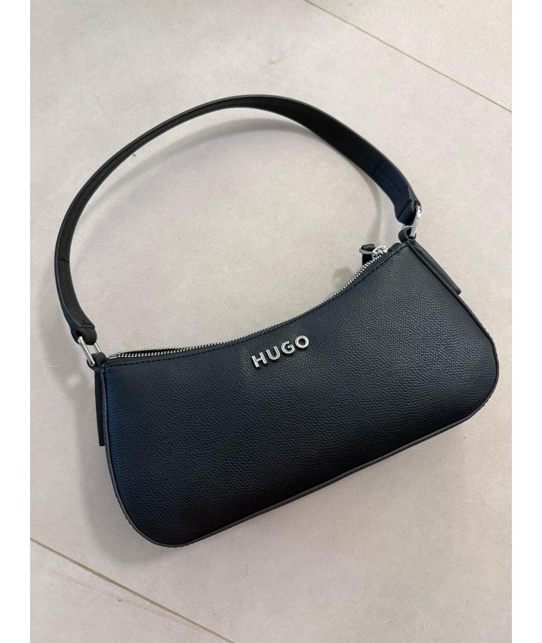 HUGO BOSS Черная сумка с короткими ручками из искусственной кожи, фото 5