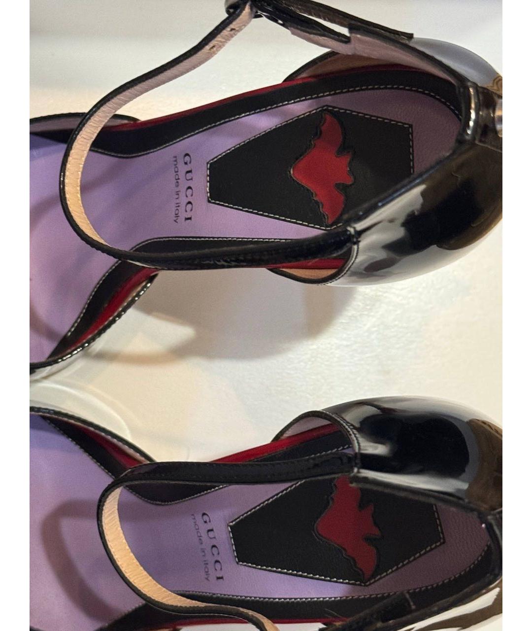 GUCCI Черные туфли из лакированной кожи, фото 3