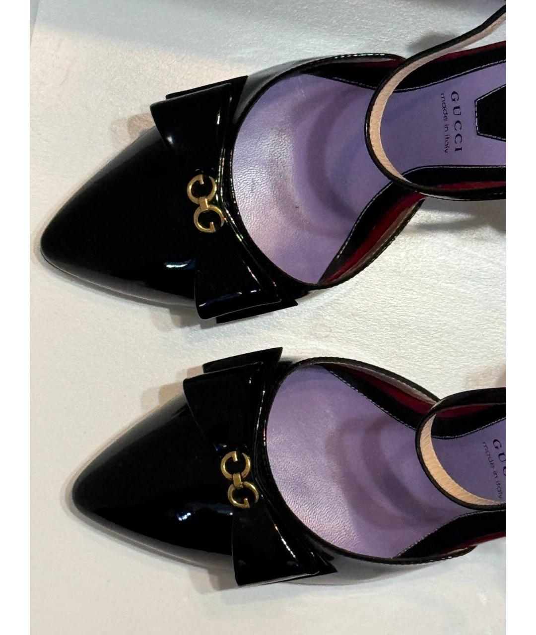 GUCCI Черные туфли из лакированной кожи, фото 2