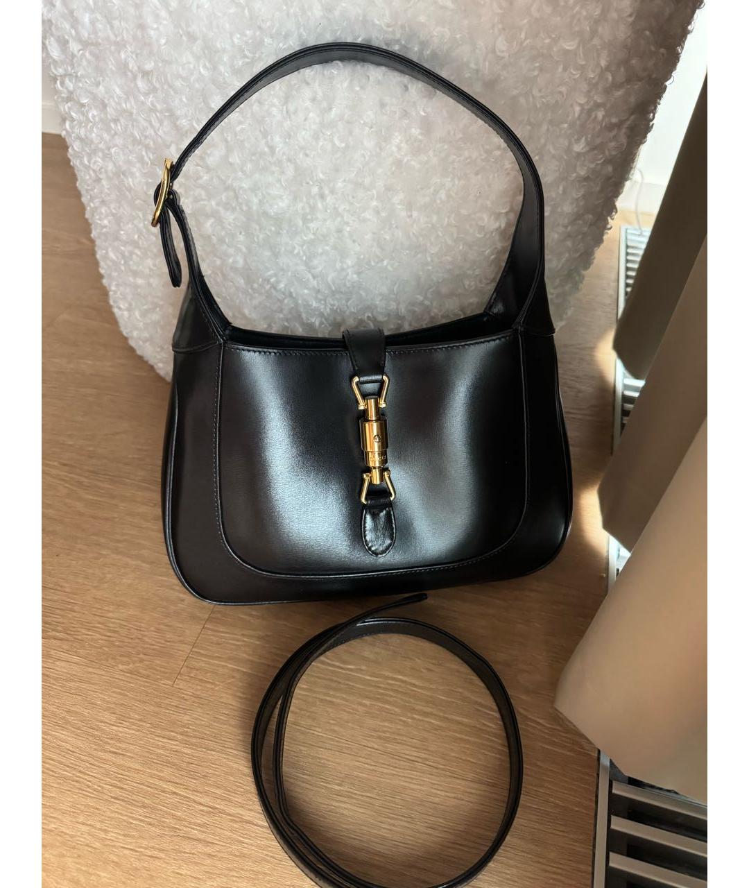 GUCCI Черная кожаная сумка с короткими ручками, фото 7