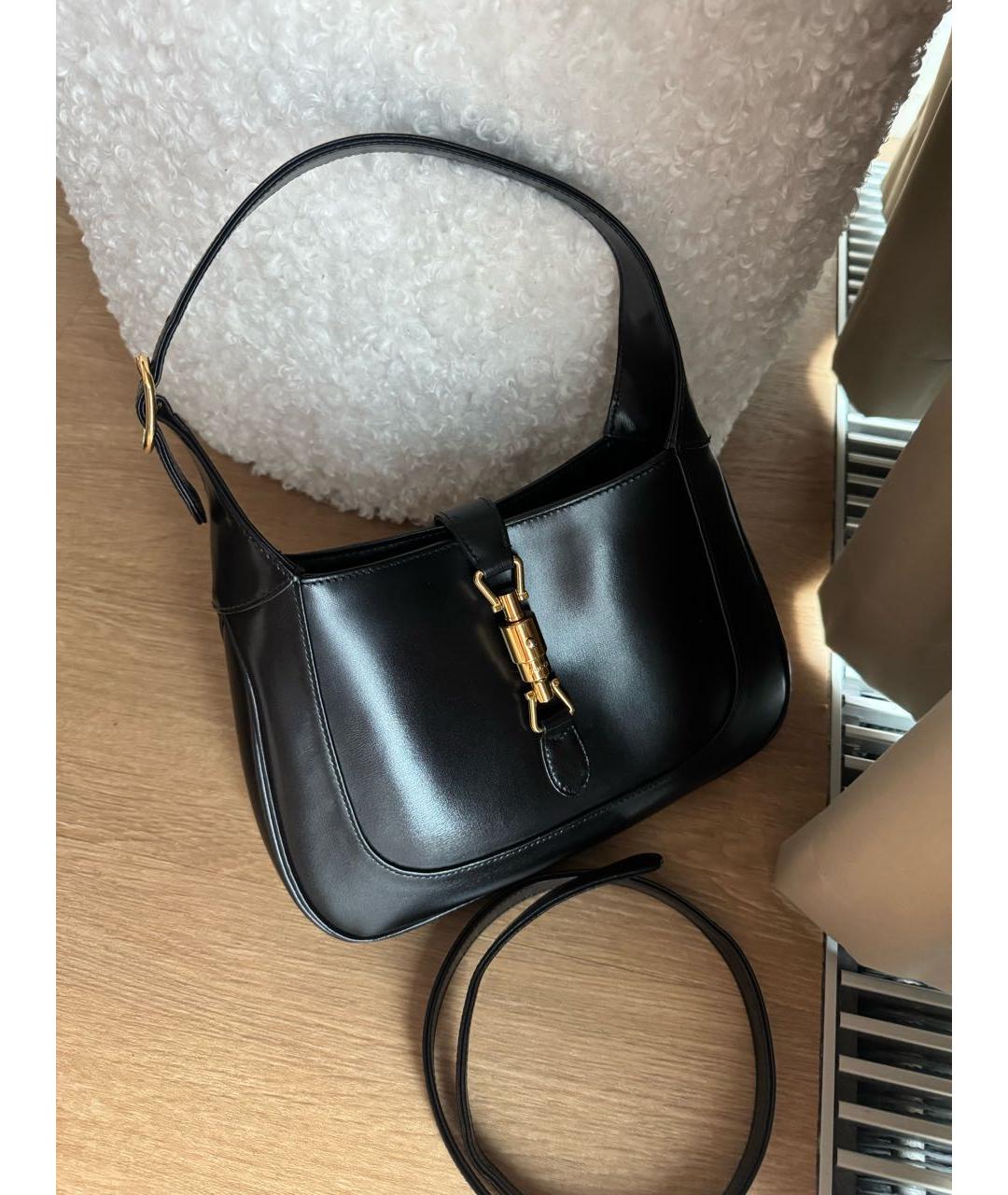 GUCCI Черная кожаная сумка с короткими ручками, фото 3