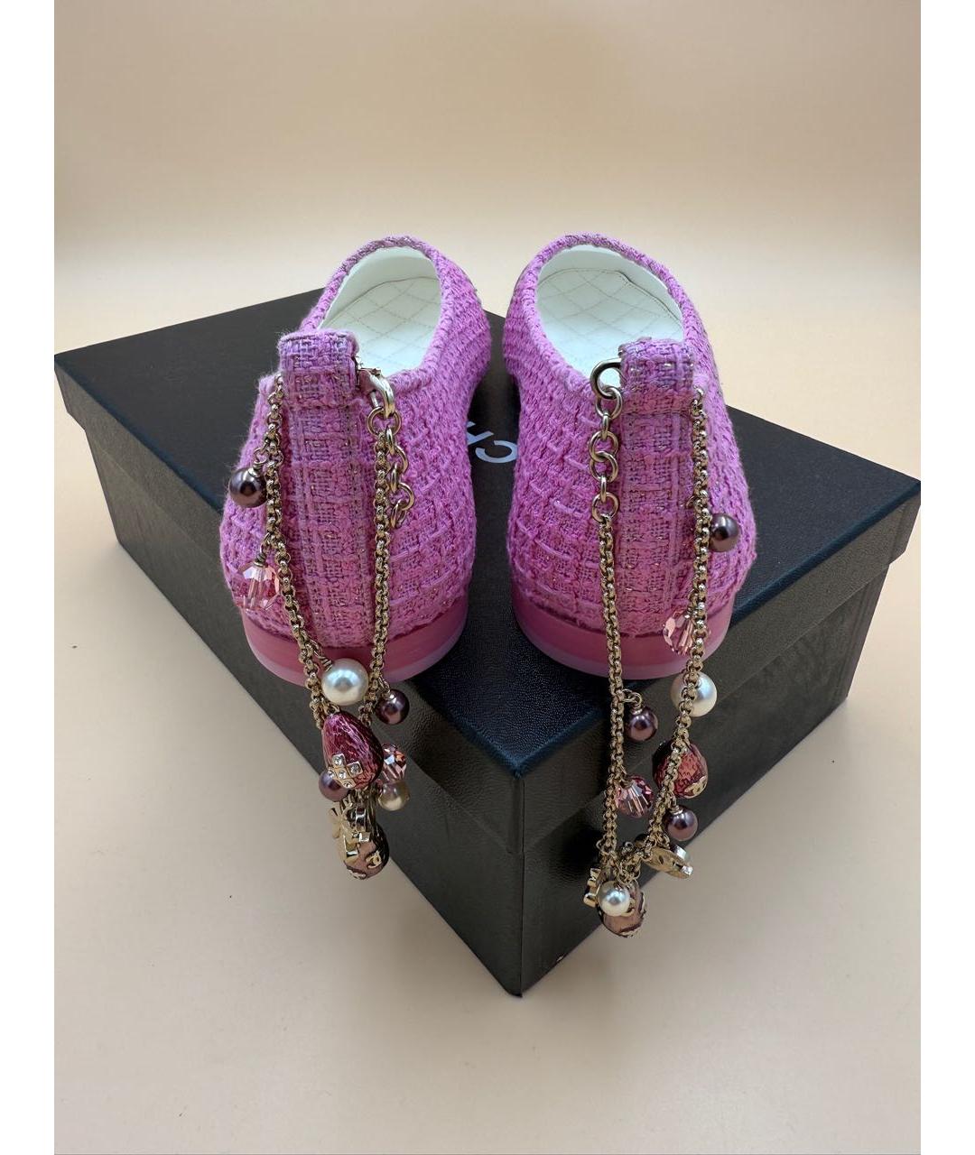 CHANEL Розовые кожаные балетки, фото 4