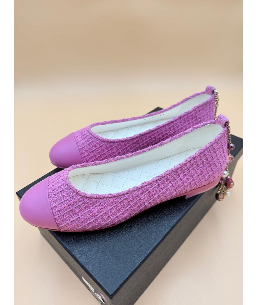 CHANEL Розовые кожаные балетки, фото 5
