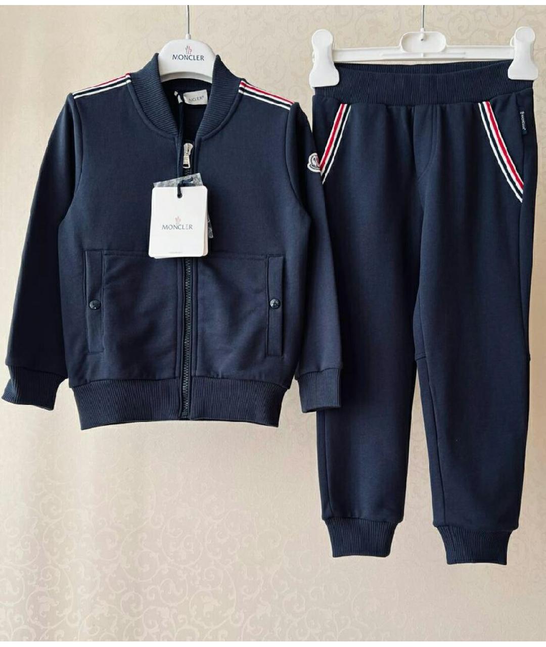 MONCLER KIDS Темно-синий хлопковый комплект, фото 4