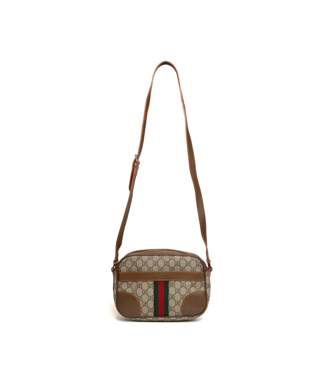 GUCCI Бежевая кожаная сумка через плечо, фото 4