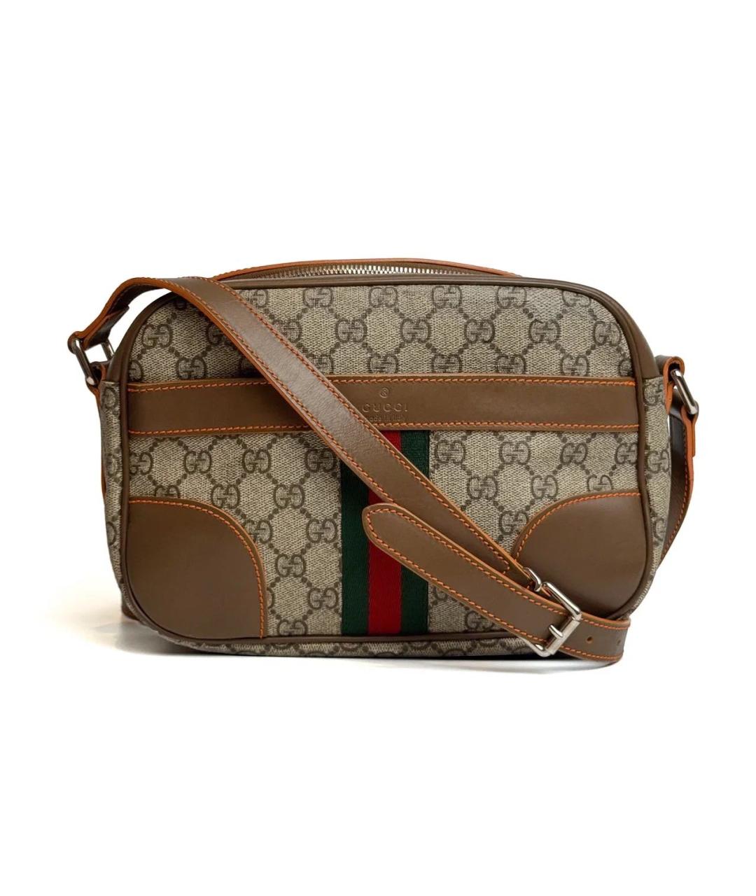 GUCCI Бежевая кожаная сумка через плечо, фото 1