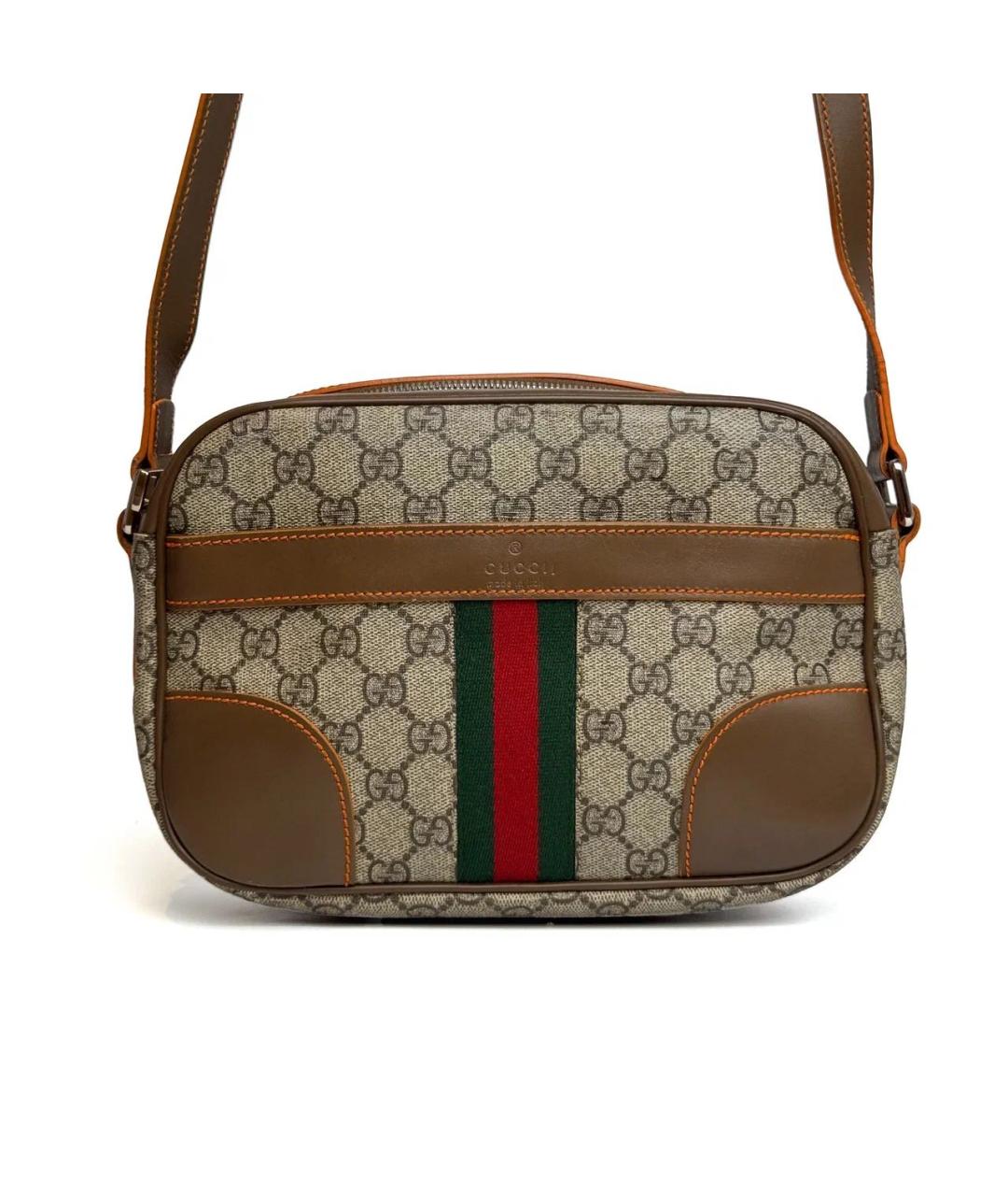 GUCCI Бежевая кожаная сумка через плечо, фото 2