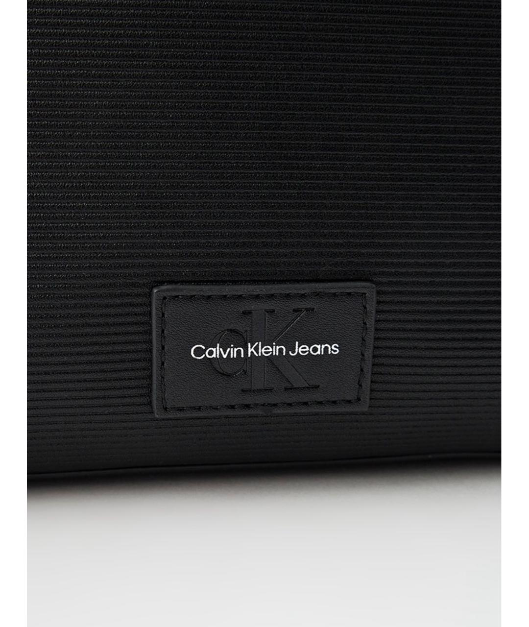 CALVIN KLEIN Черная сумка через плечо из искусственной кожи, фото 3