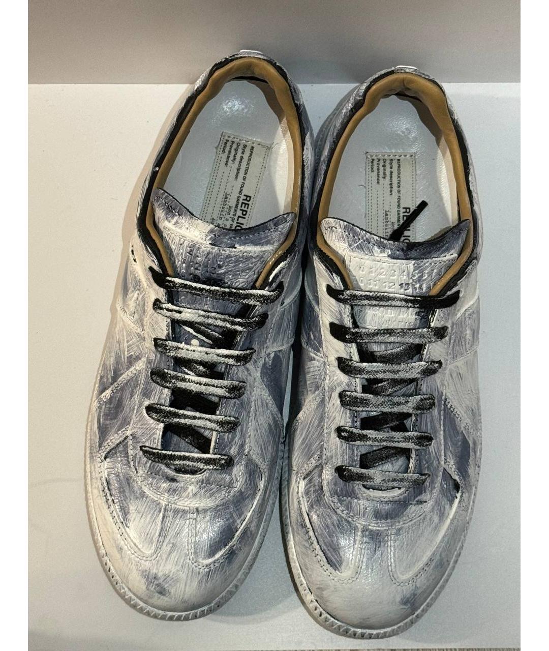 MAISON MARGIELA Белые кожаные кеды, фото 2