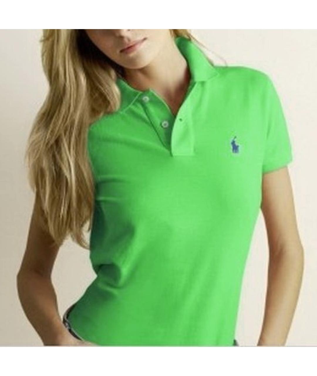 POLO RALPH LAUREN Салатовая хлопковая футболка, фото 5