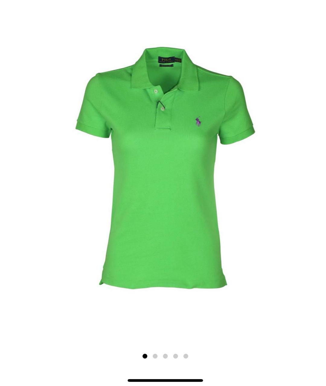 POLO RALPH LAUREN Салатовая хлопковая футболка, фото 2