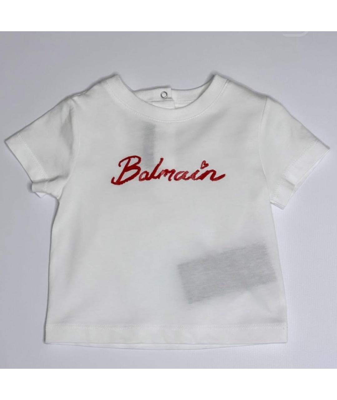 BALMAIN Белый хлопковый футболка / топ, фото 3