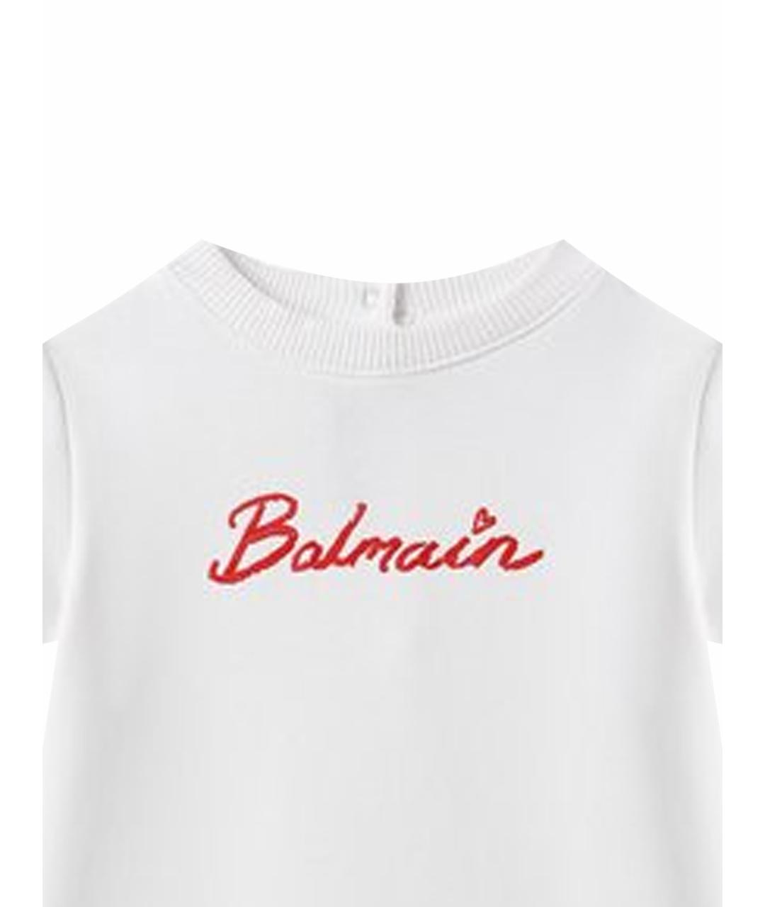 BALMAIN Белый хлопковый футболка / топ, фото 4