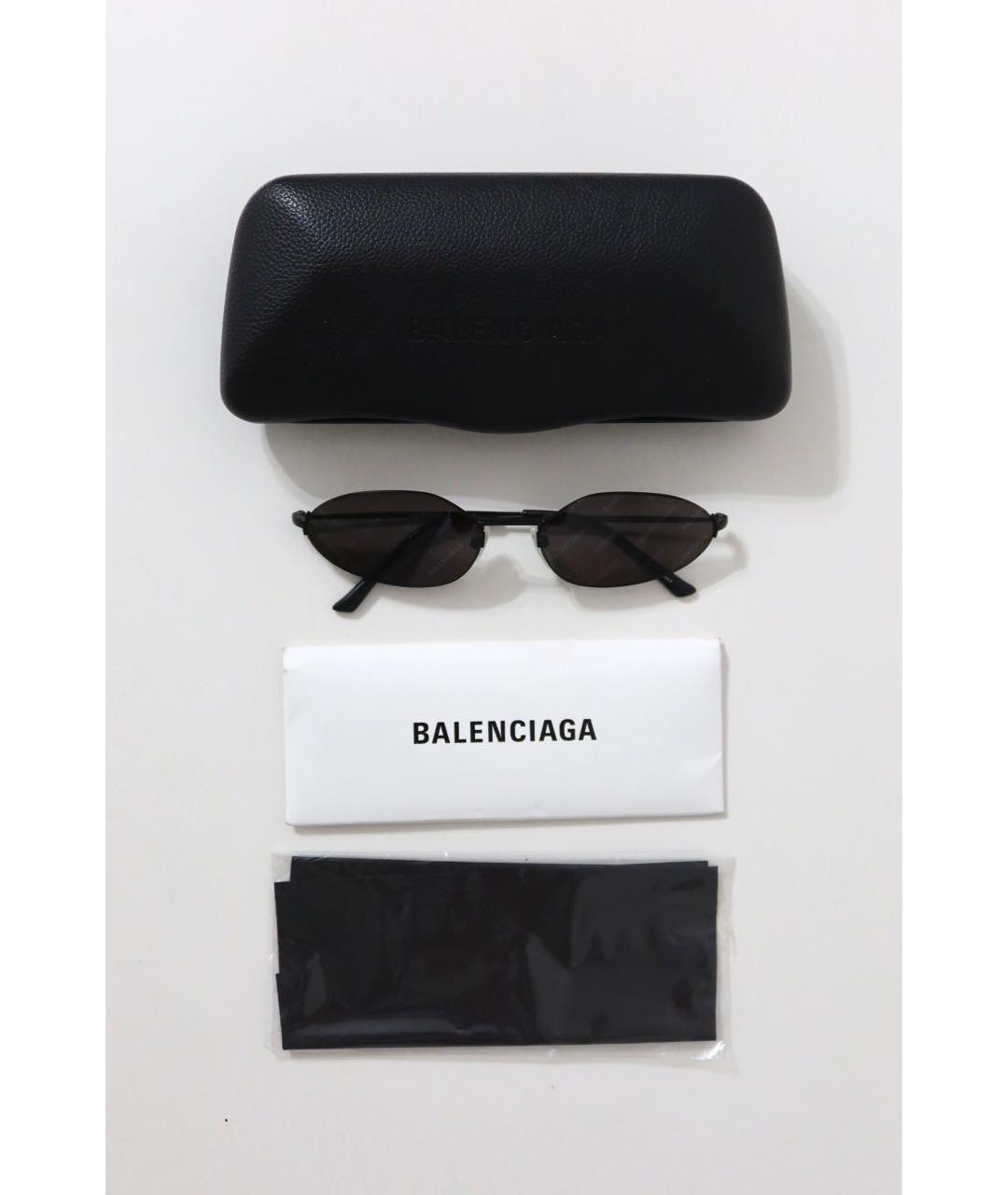 BALENCIAGA Черные металлические солнцезащитные очки, фото 4