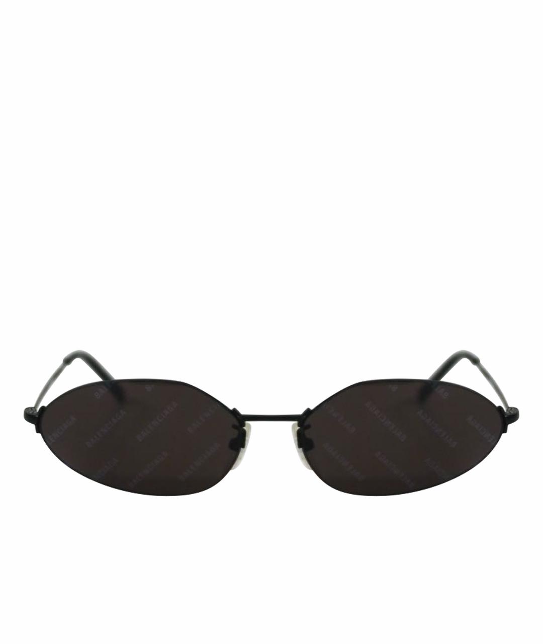 BALENCIAGA Черные металлические солнцезащитные очки, фото 1