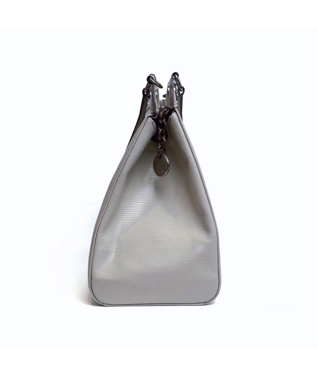 LOUIS VUITTON Белая кожаная сумка с короткими ручками, фото 7