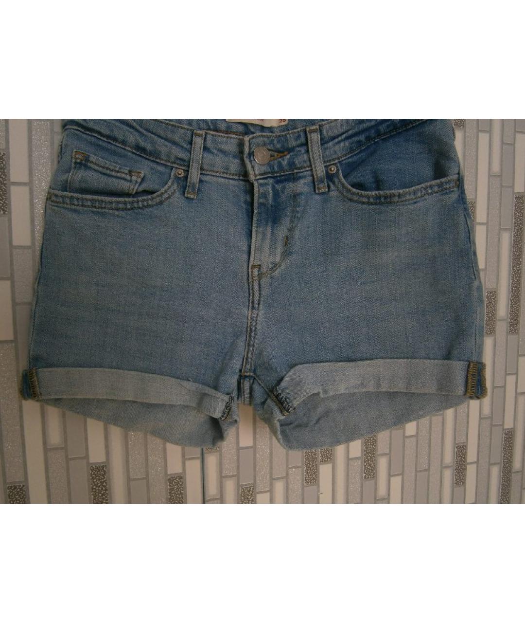LEVI'S Голубые хлопковые шорты, фото 3