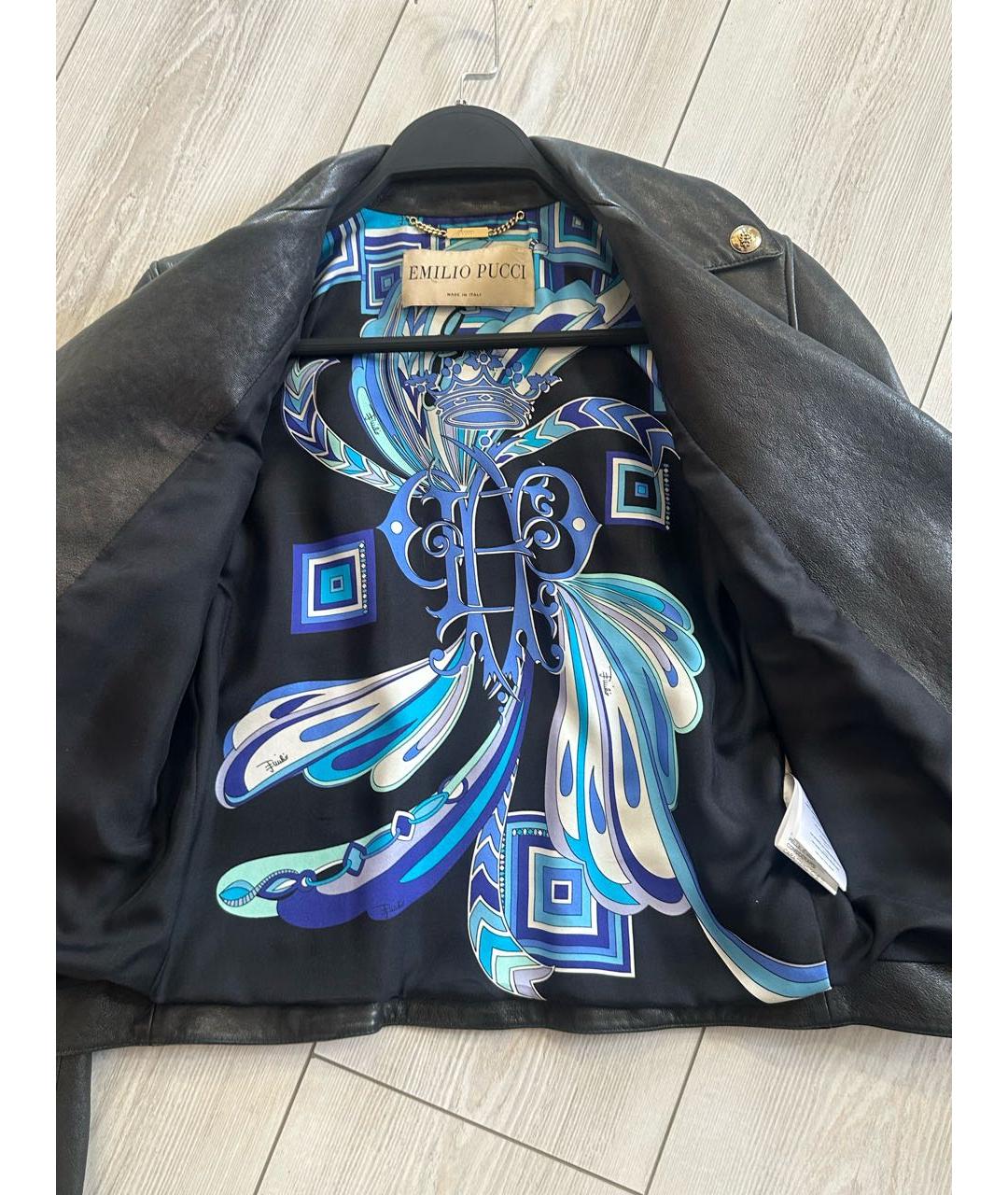 EMILIO PUCCI Черная кожаная куртка, фото 4