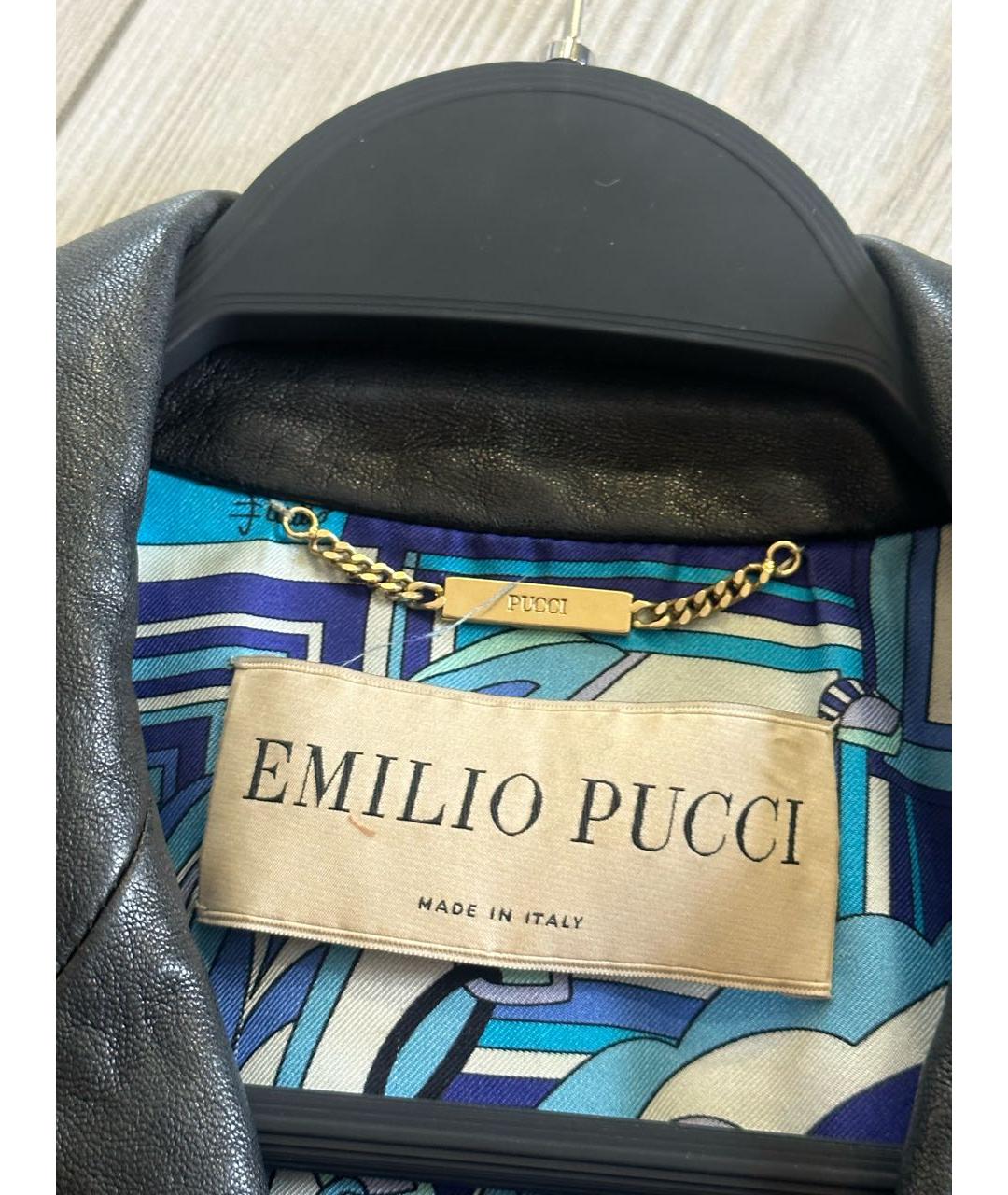 EMILIO PUCCI Черная кожаная куртка, фото 3