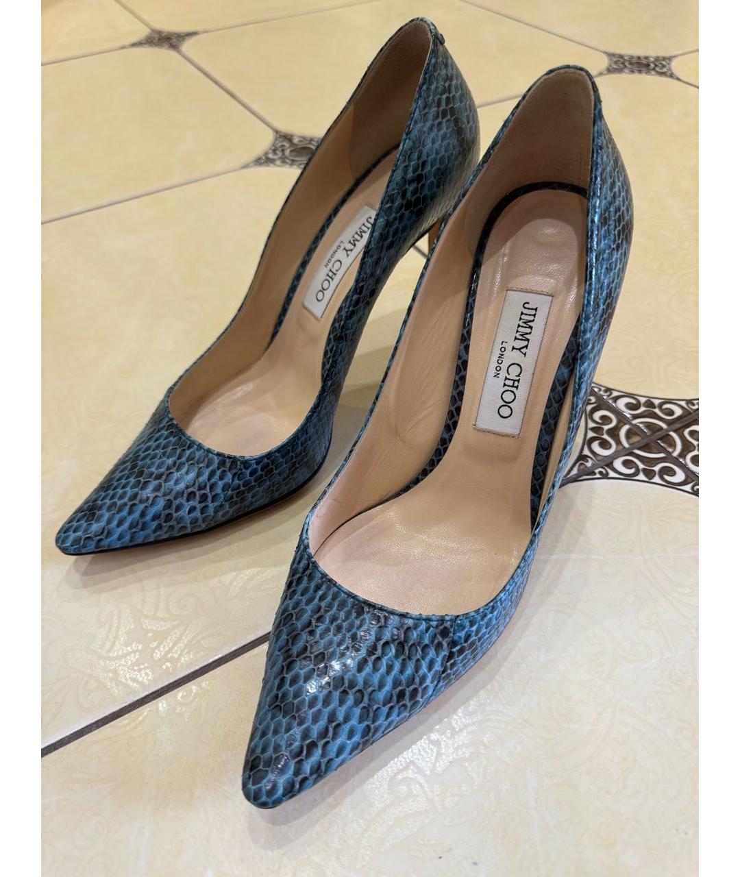 JIMMY CHOO Синие кожаные туфли, фото 2