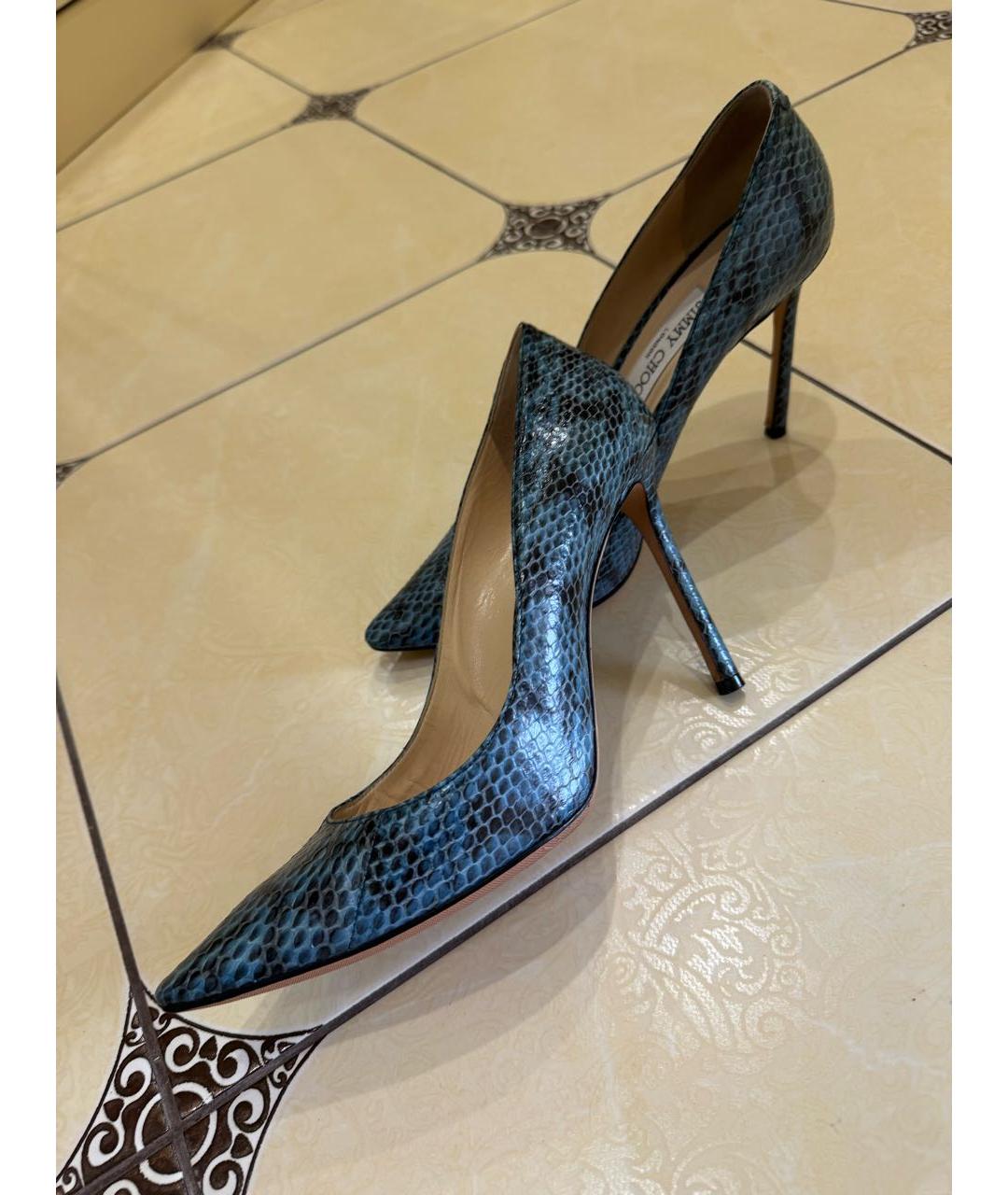 JIMMY CHOO Синие кожаные туфли, фото 5
