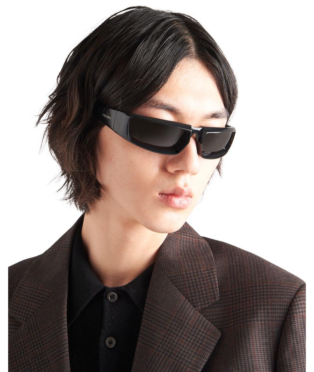 PRADA Черные пластиковые солнцезащитные очки, фото 5