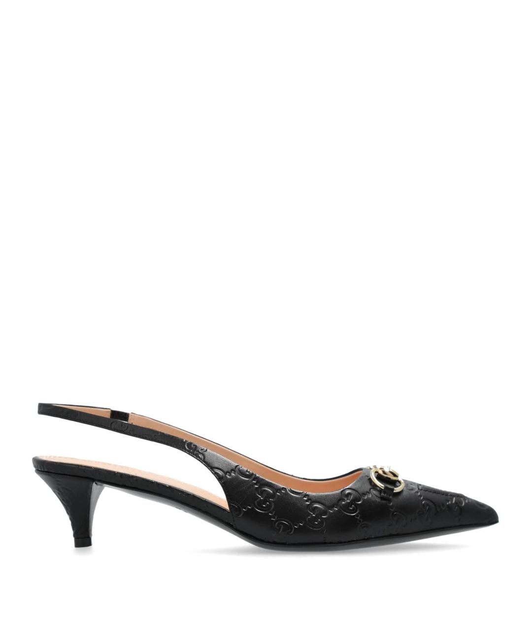 GUCCI Черные кожаные туфли, фото 1