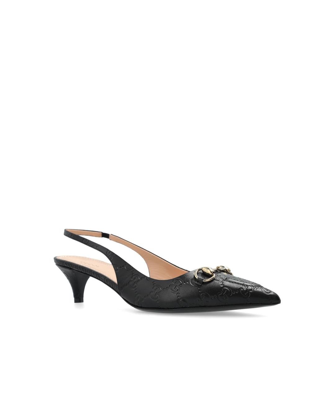 GUCCI Черные кожаные туфли, фото 2