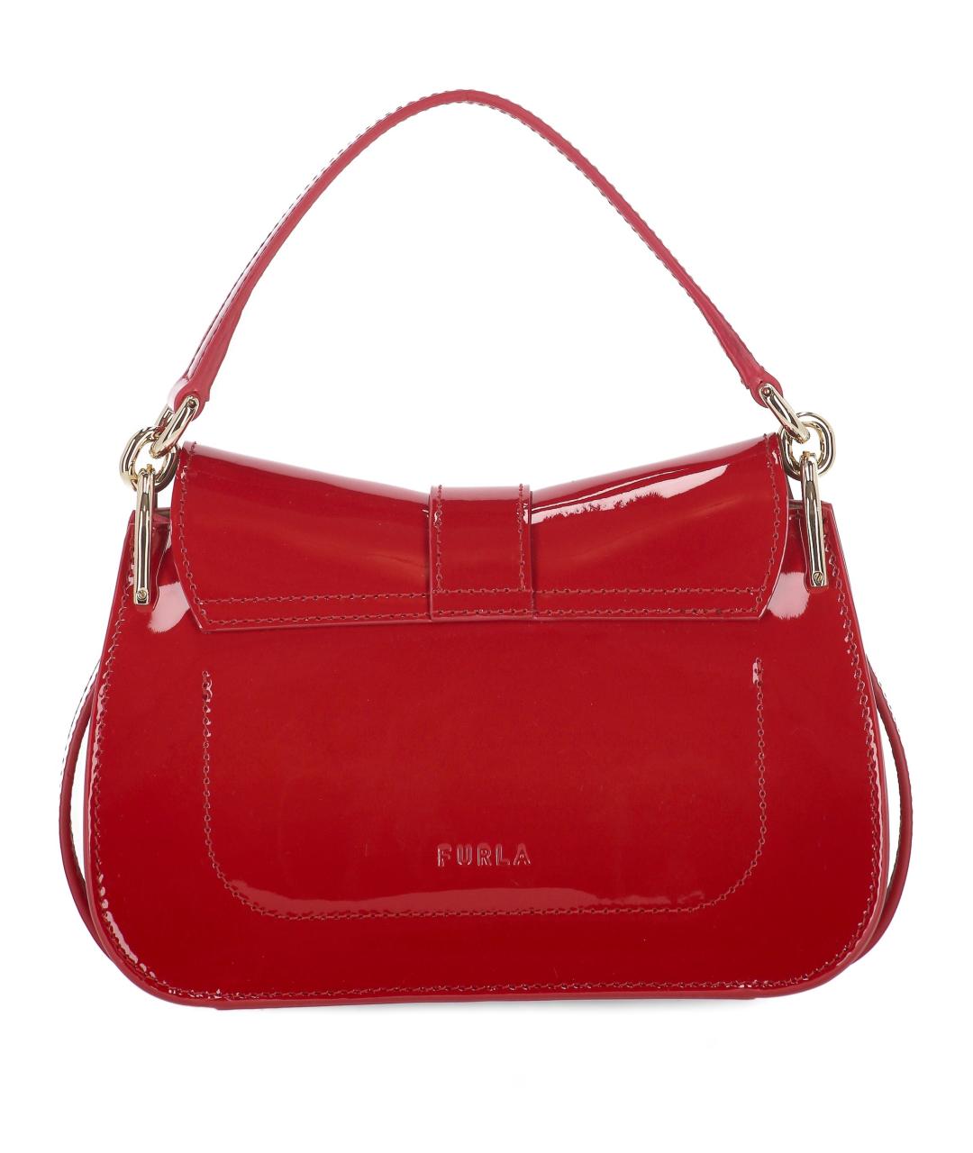 FURLA Красная кожаная сумка с короткими ручками, фото 3