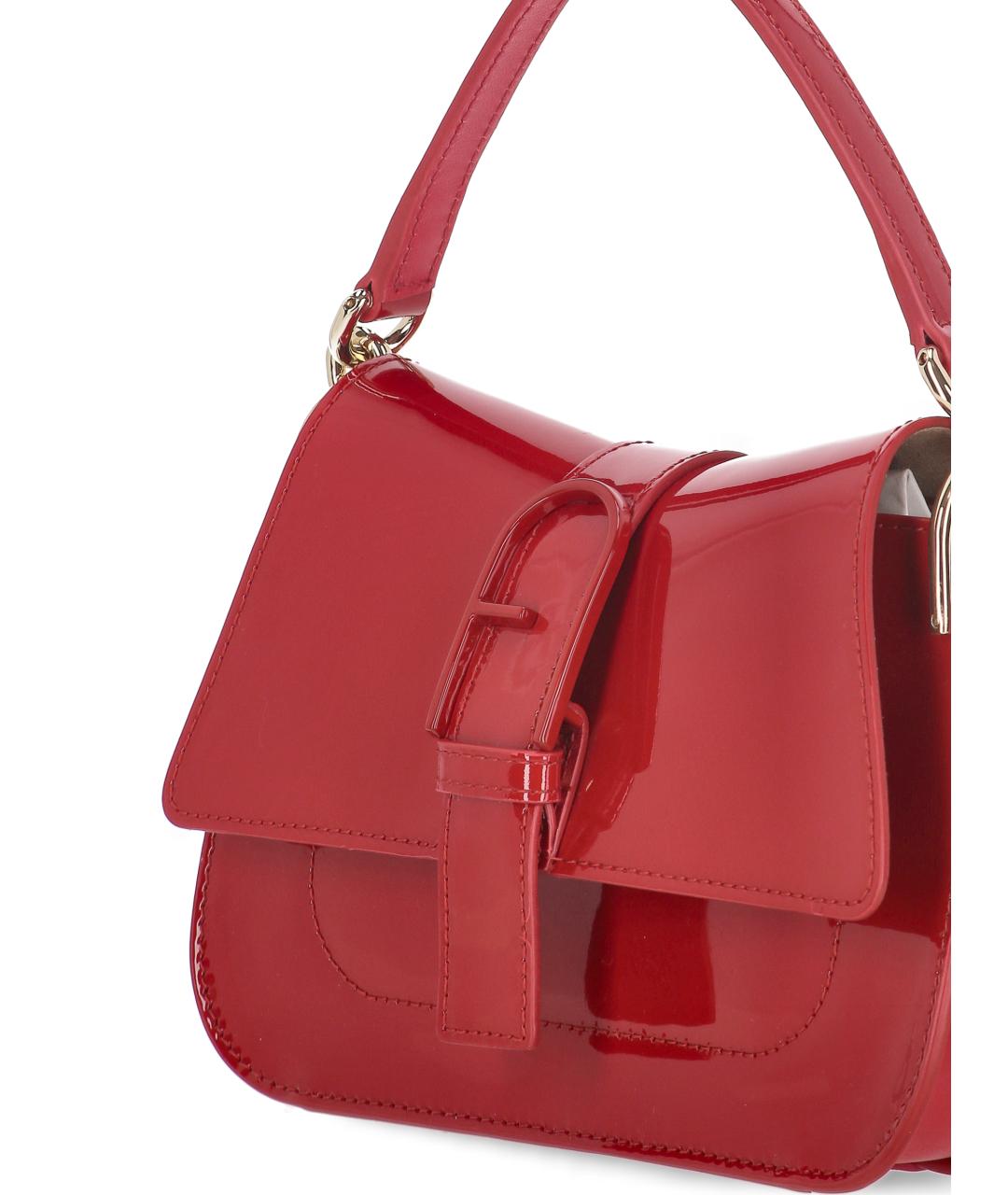 FURLA Красная кожаная сумка с короткими ручками, фото 4