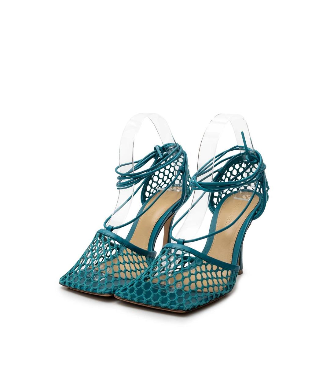 BOTTEGA VENETA Голубые кожаные босоножки, фото 2