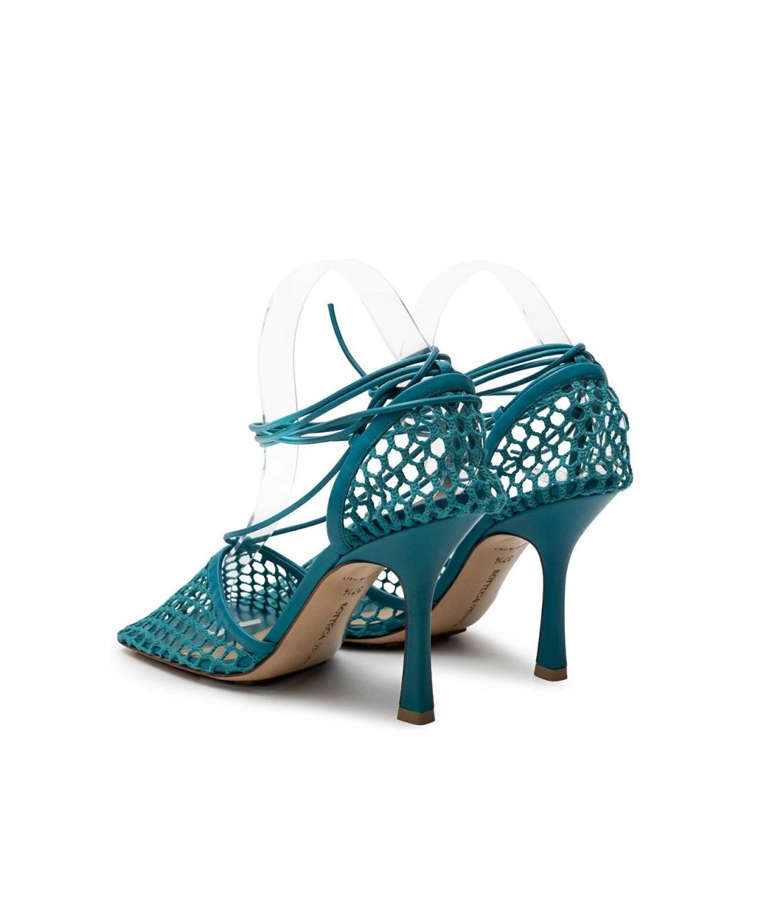 BOTTEGA VENETA Голубые кожаные босоножки, фото 4
