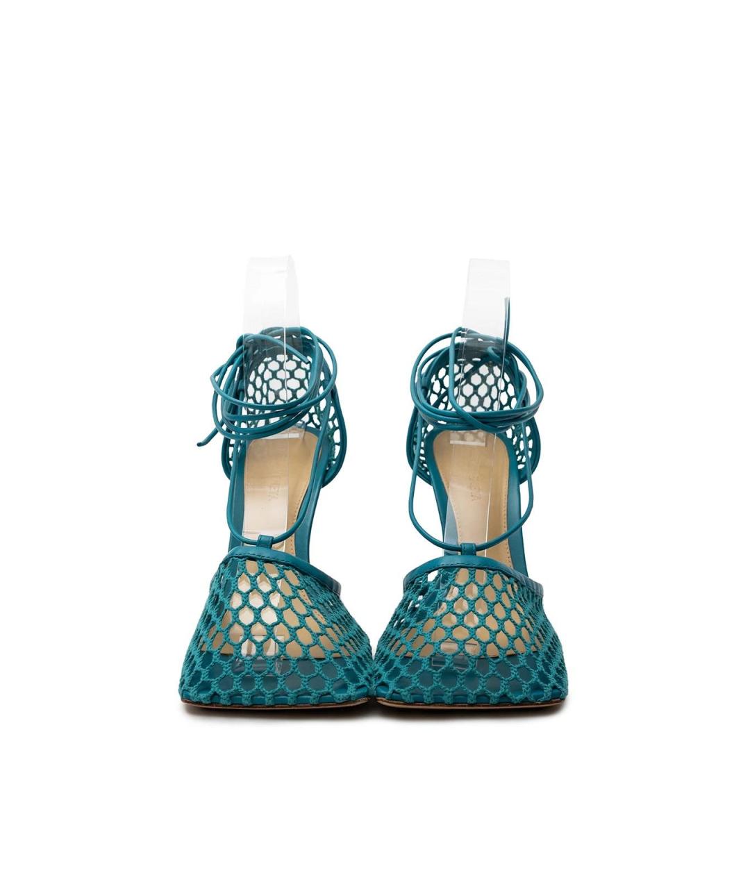 BOTTEGA VENETA Голубые кожаные босоножки, фото 5