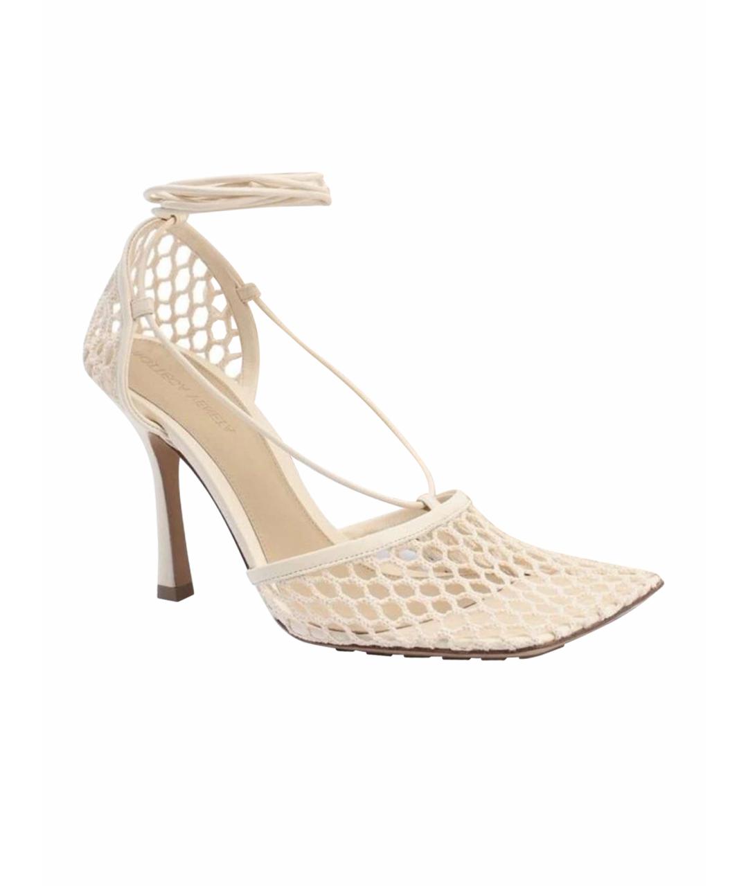 BOTTEGA VENETA Бежевые кожаные босоножки, фото 1