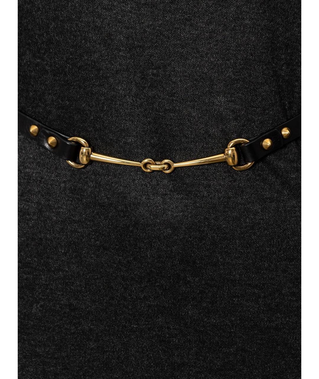 GUCCI Серое вискозное повседневное платье, фото 3