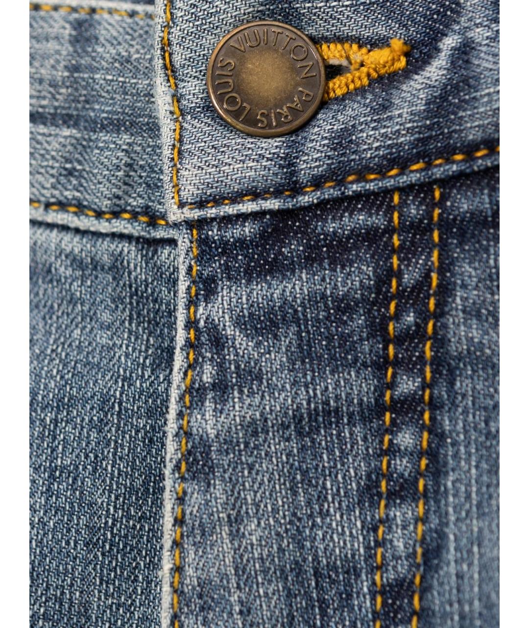 LOUIS VUITTON Синие хлопковые прямые джинсы, фото 3