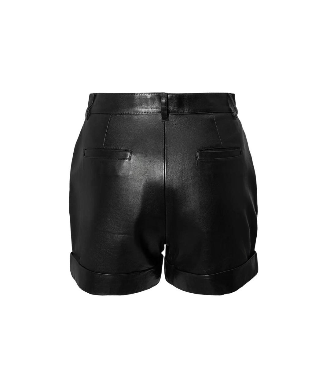 SAINT LAURENT Черные кожаные шорты, фото 2