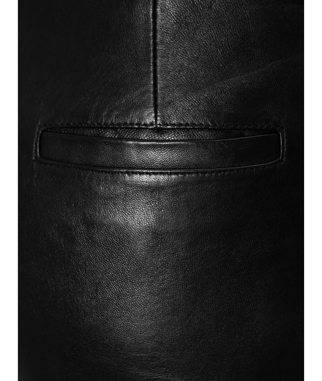 SAINT LAURENT Черные кожаные шорты, фото 3