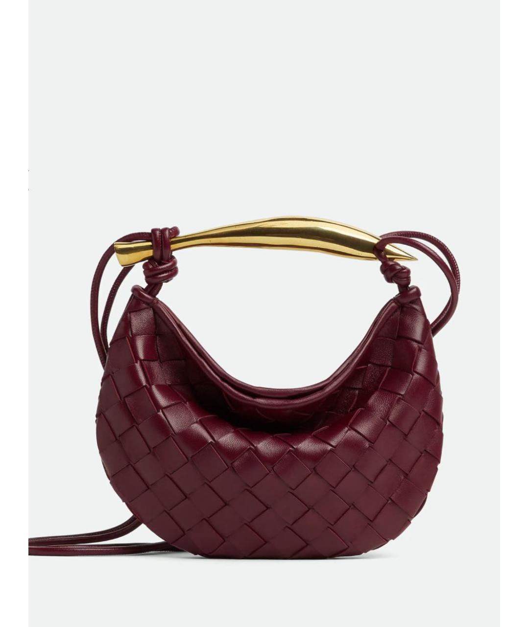 BOTTEGA VENETA Бордовая кожаная сумка с короткими ручками, фото 7