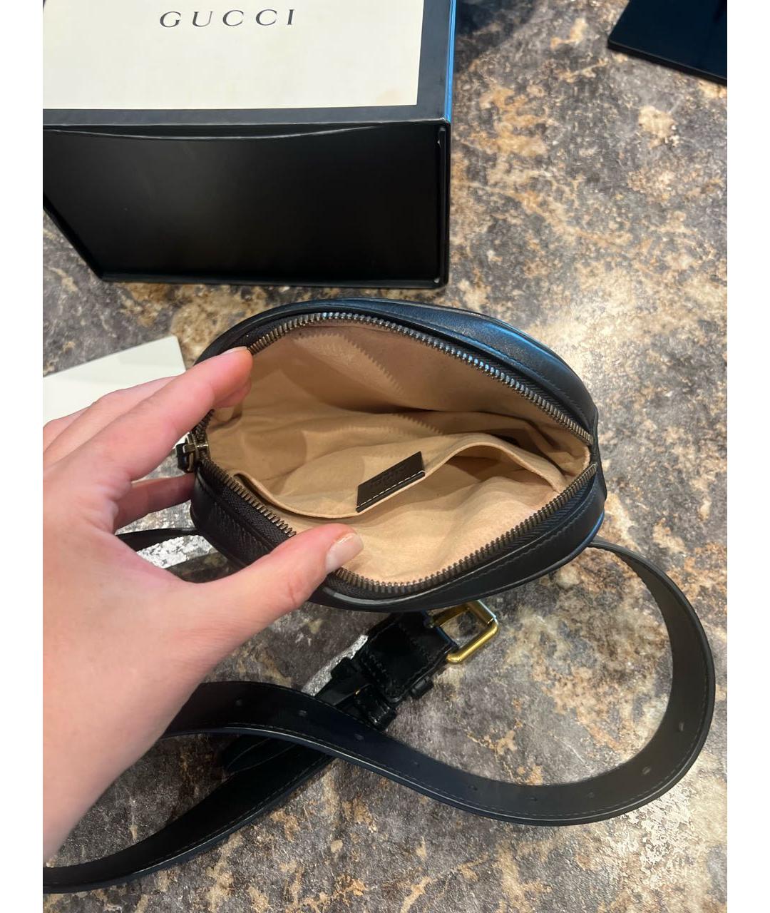 GUCCI Черная кожаная поясная сумка, фото 4