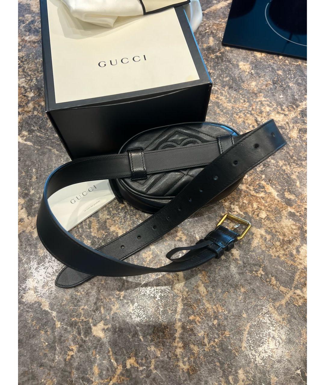 GUCCI Черная кожаная поясная сумка, фото 3