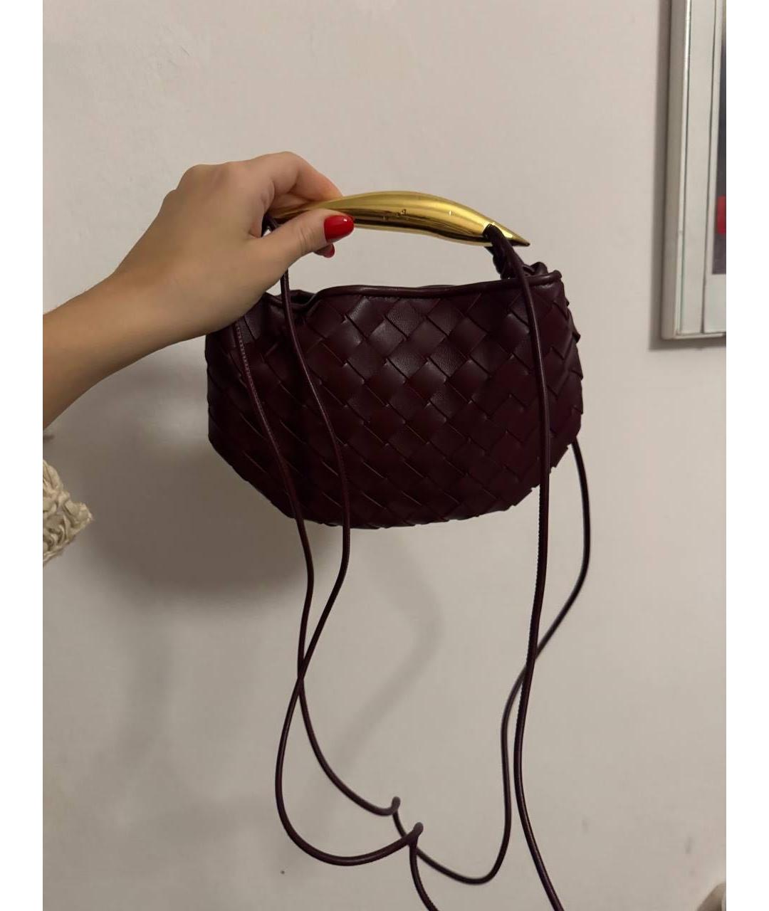 BOTTEGA VENETA Бордовая кожаная сумка с короткими ручками, фото 8