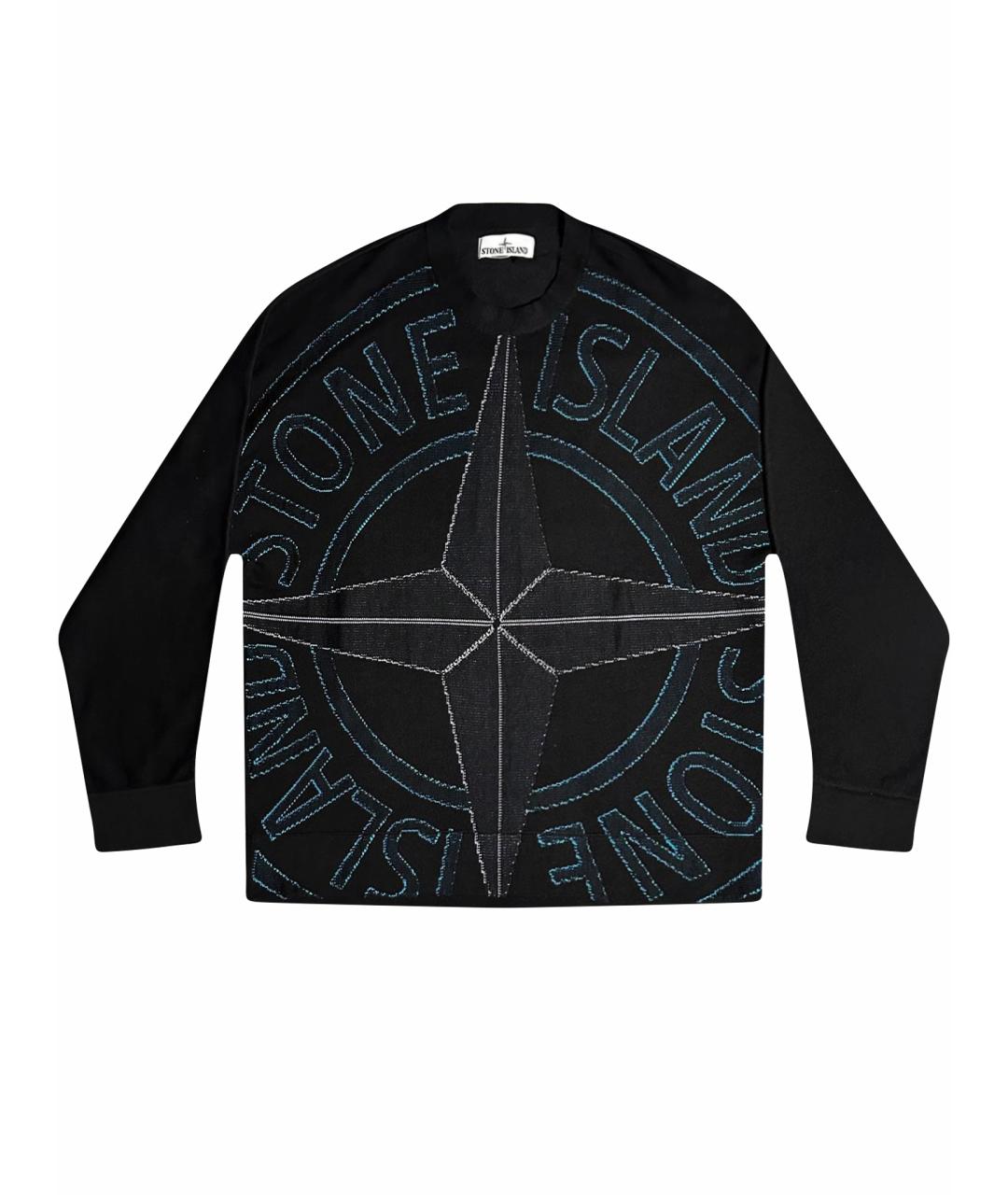 STONE ISLAND Черный хлопковый джемпер / свитер, фото 1