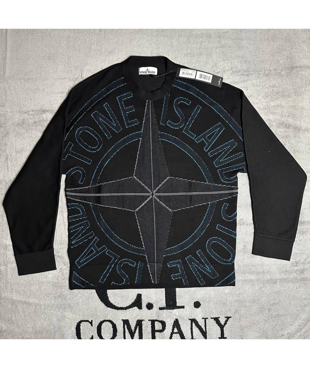 STONE ISLAND Черный хлопковый джемпер / свитер, фото 6